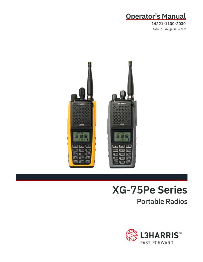 14221-1100-2030 XG-75Pe系列便携式无线电手册