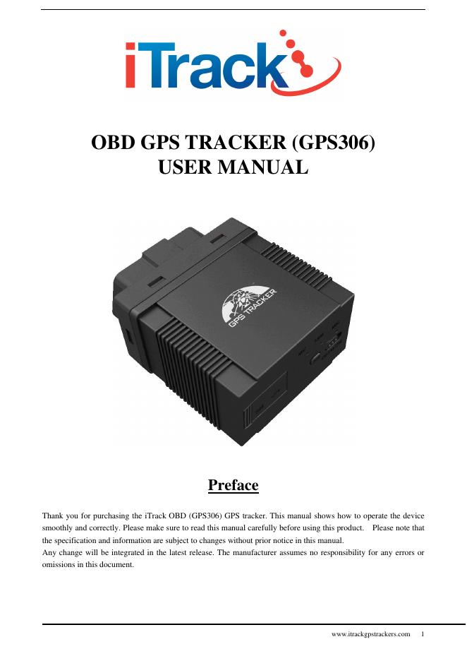 iTrack OBD(GPS306)GPS追踪器使用手册