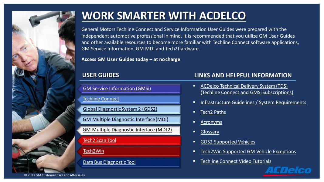 ACDELCO 通用汽车Techline Connect和服务信息用户手册