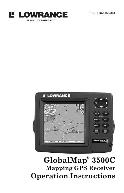 Lowrance GlobalMap 3500C Mapping GPS Receiver Operation Instructions