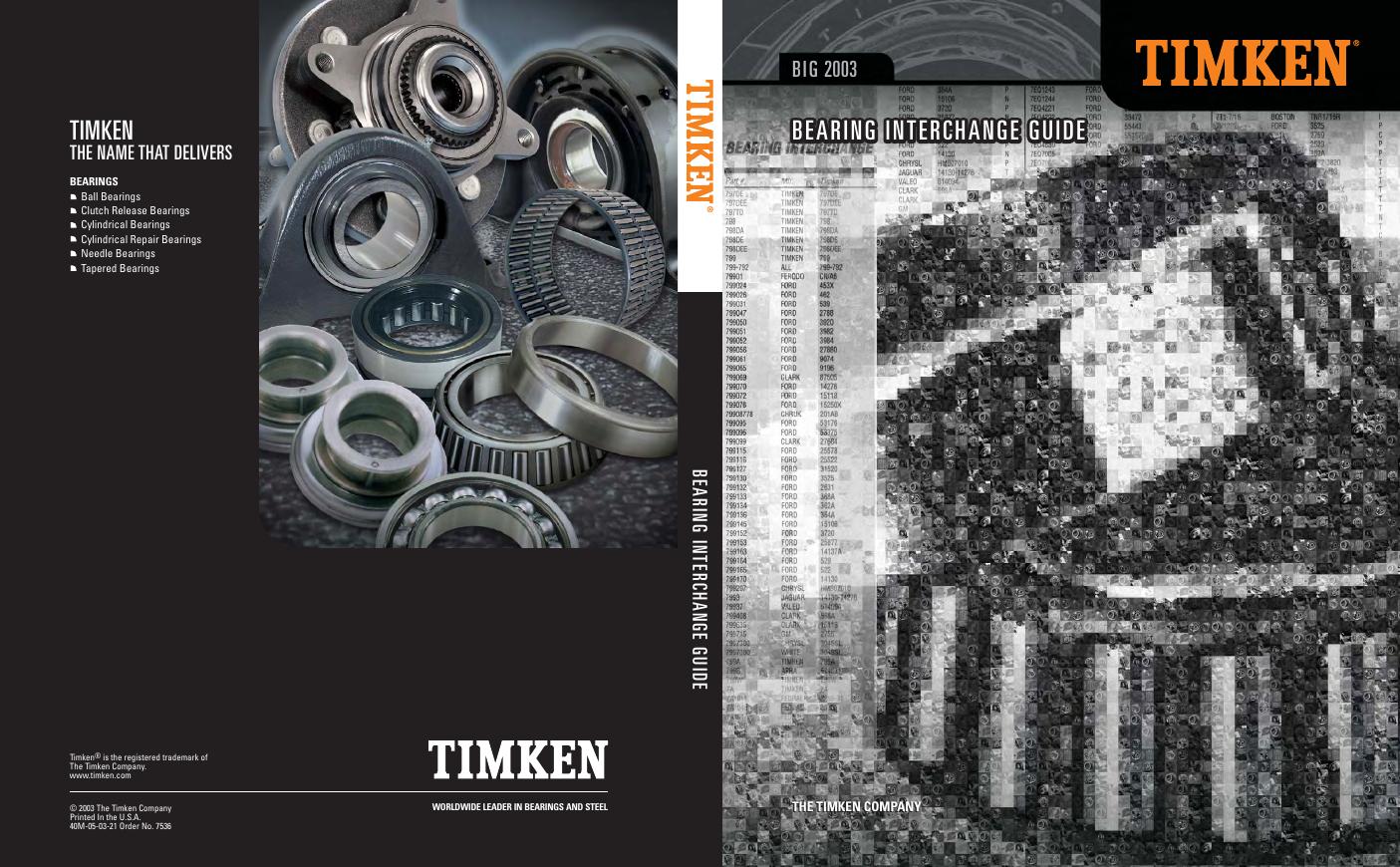 TIMKEN轴承产品手册