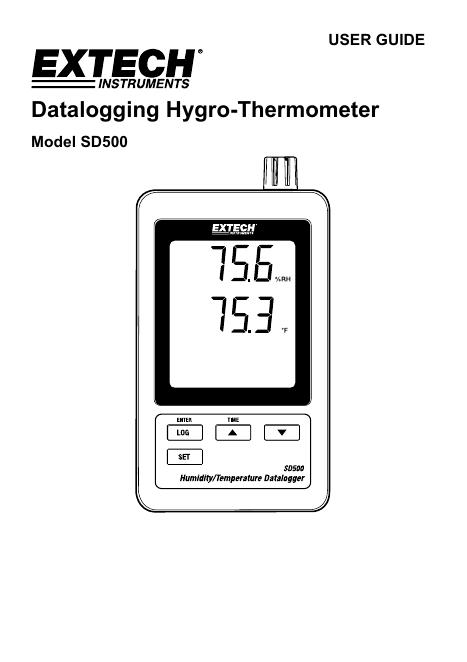 Extech SD500温湿度数据记录仪用户手册