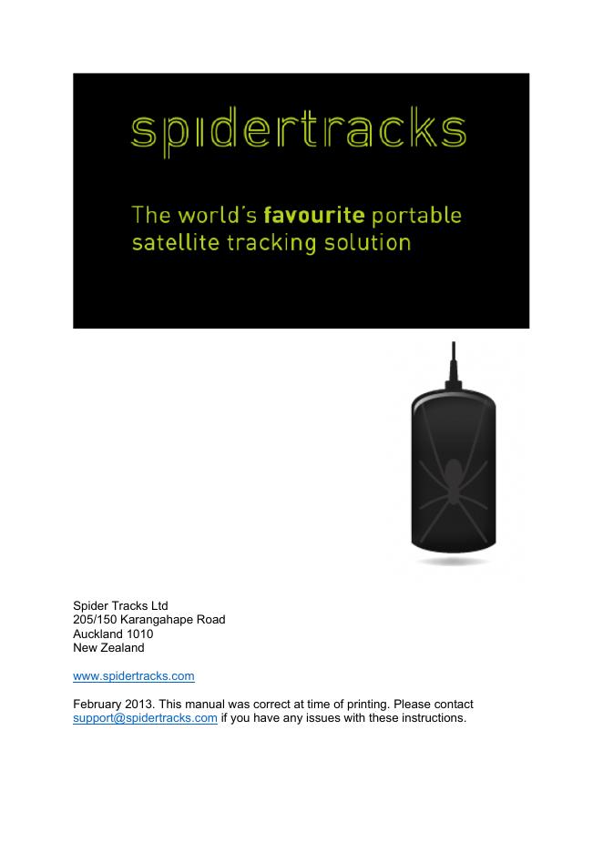 Spider Tracks Ltd用户手册