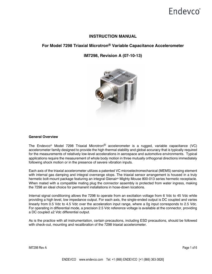 IM7298三轴微型变容加速度计使用手册