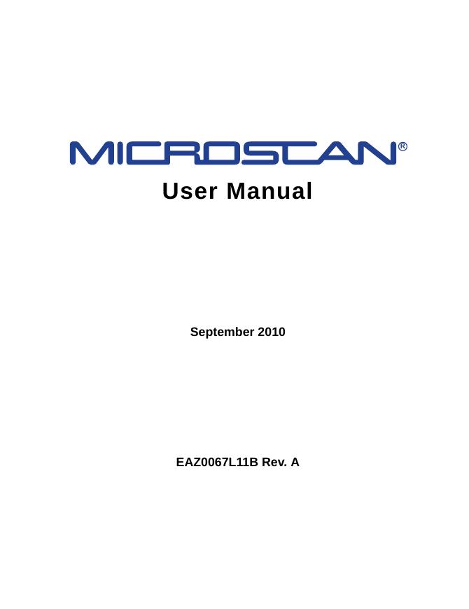 Blue Point Microscan Scanner ShopStream Connect扫描仪使用手册