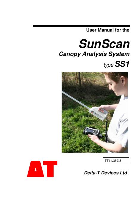 User Manual for the SunScan Canopy Analysis System type SS1