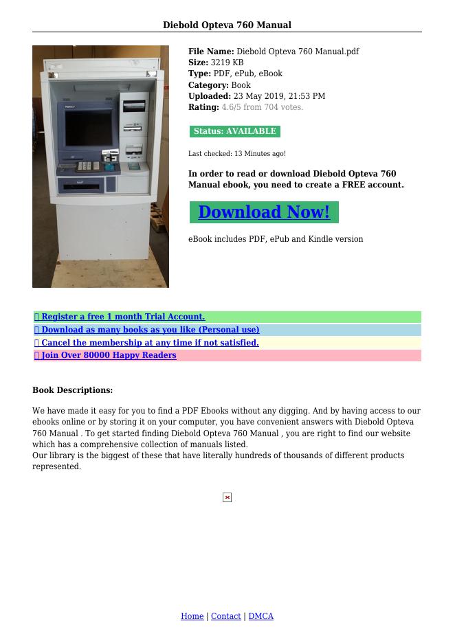 Diebold Opteva 760 ATM使用手册