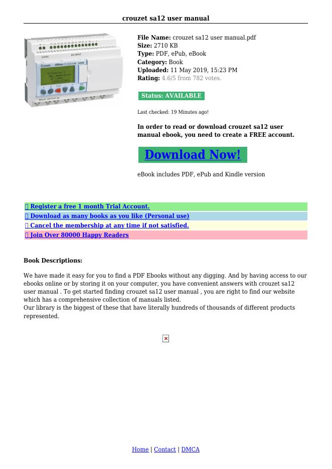 crouzet sa12用户手册