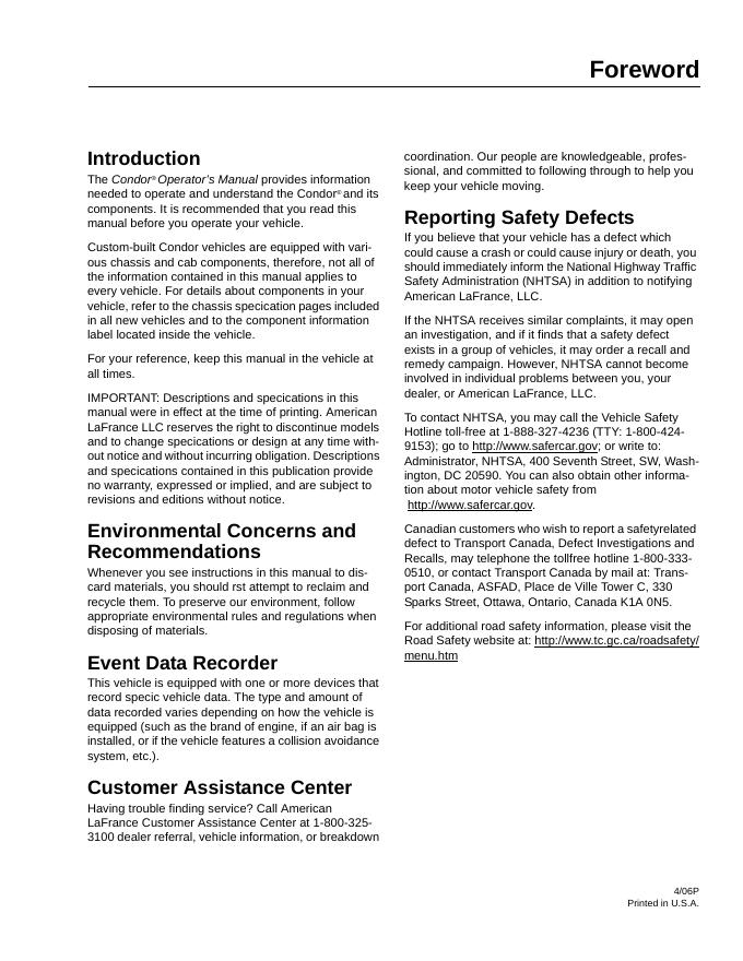 Condor汽车操作手册