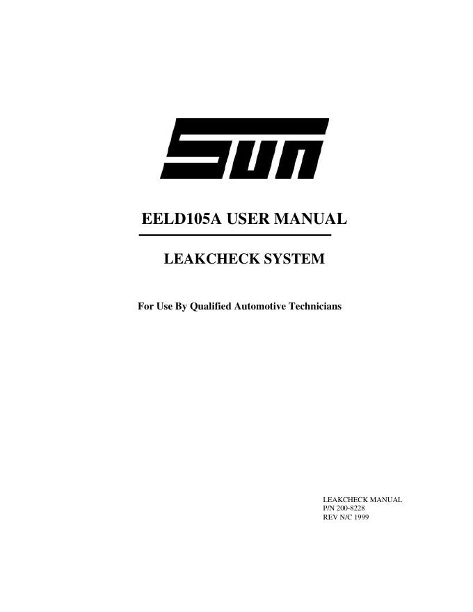 EELD105A LEAKCHECK SYSTEM用户手册