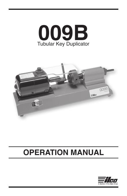 009B 操作手册 管状钥匙复制机