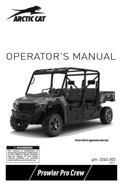 Arctic Cat 4000/4500 ROV 操作手册