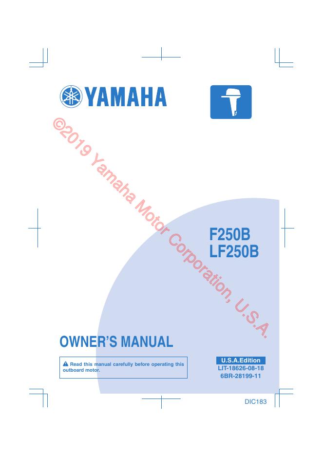 YAMAHA F250B LF250B 船用发动机用户手册