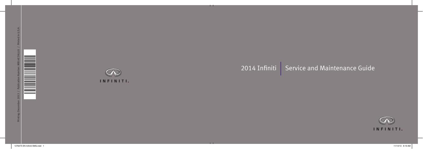 2014 英菲尼迪保养维护手册
