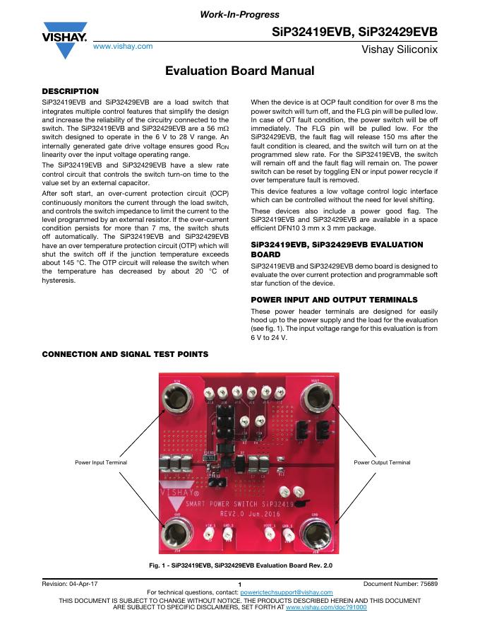 SiP32419EVB,SiP32429EVB 负载开关
