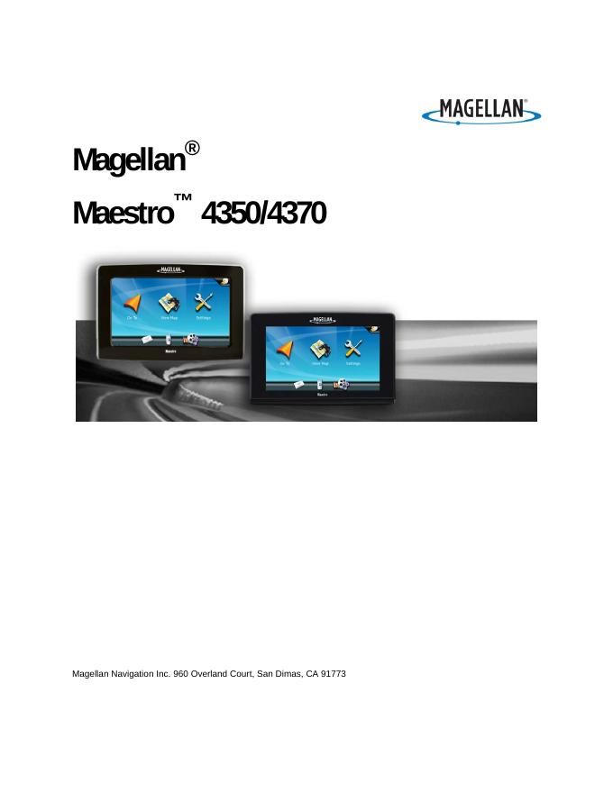 Magellan® Maestro™ 4350/4370车载导航仪的安全警告