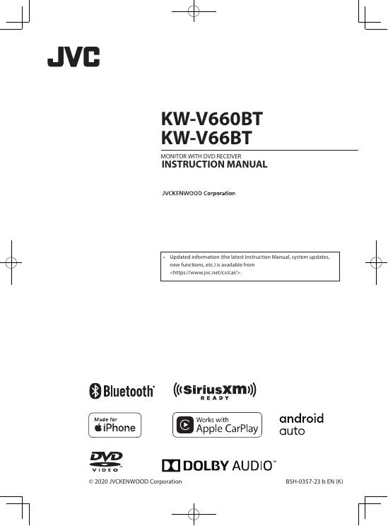 JVCKENWOOD KW-V660BT和KW-V66BT汽车DVD播放器使用手册