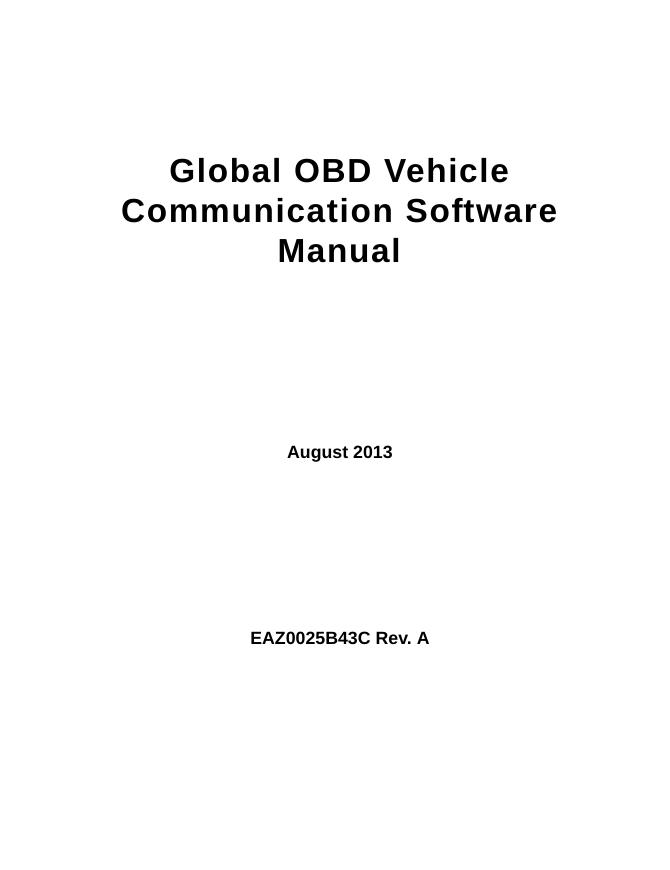 Snap-on Global OBD Vehicle Communication Software手册