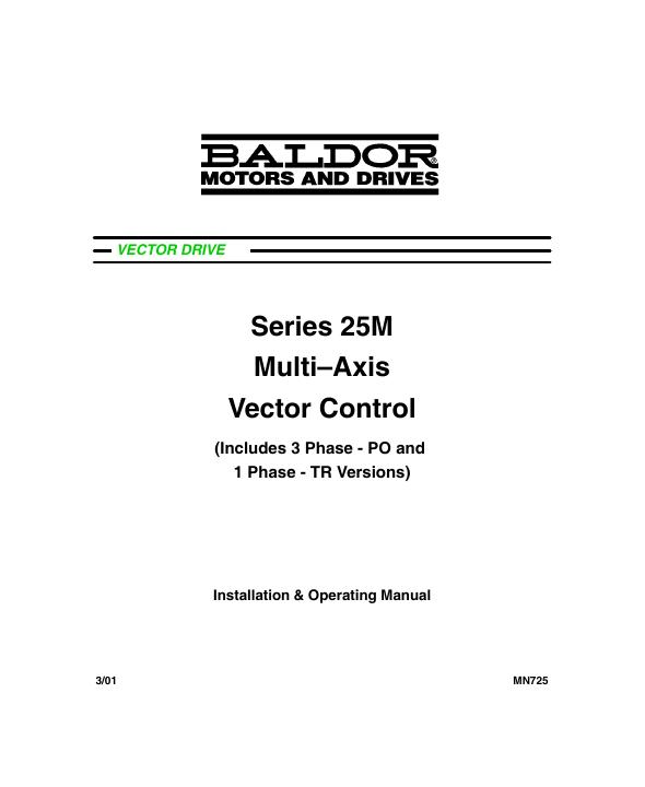 MN725 多轴矢量控制安装和操作手册