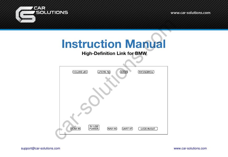 Instruction Manual High-Definition Link for BMW