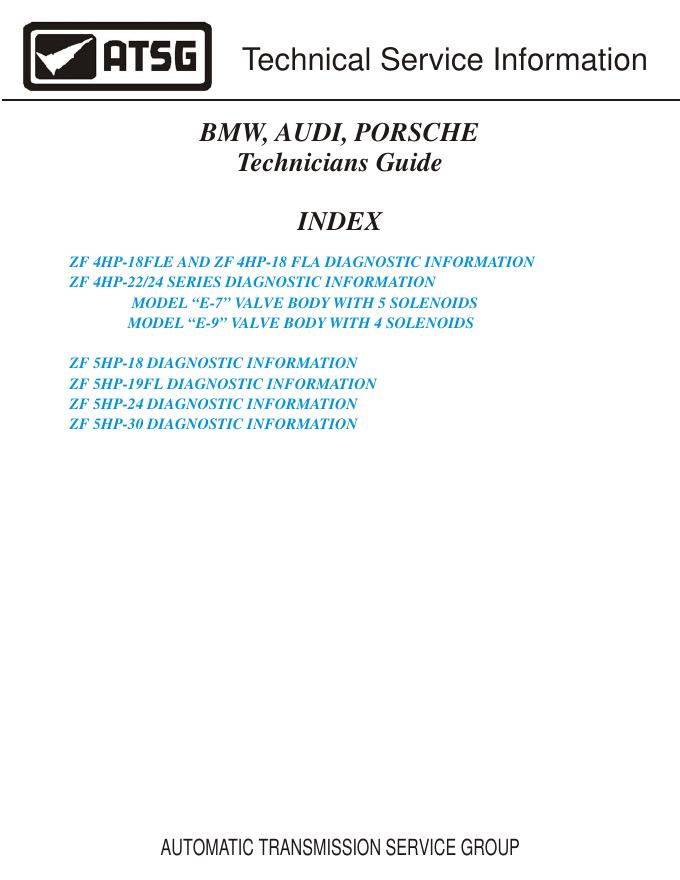 ZF 4HP-18FLE和ZF 4HP-18 FLA自动变速器维修手册
