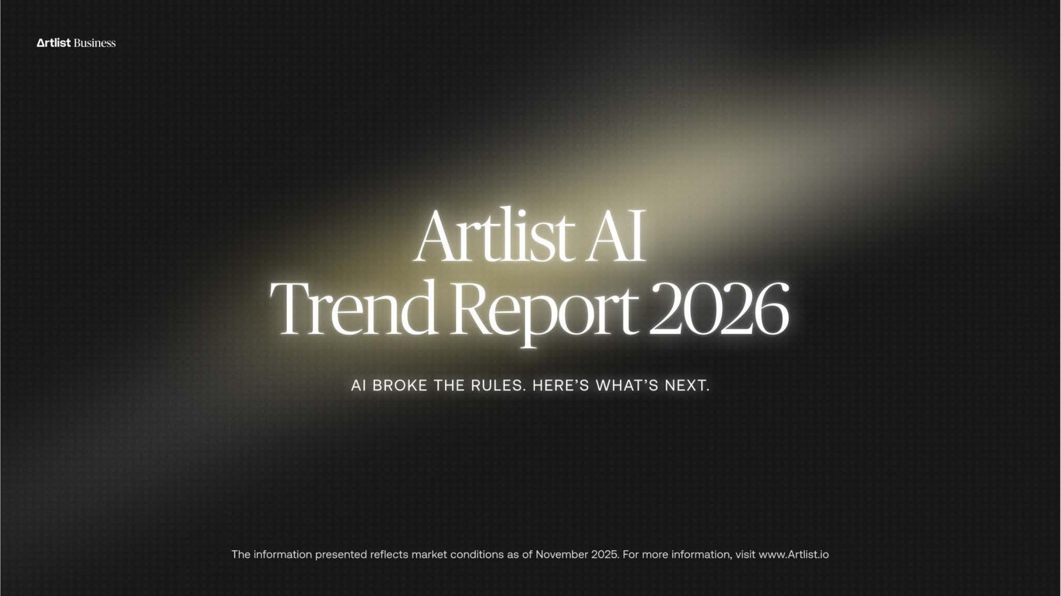 Artlist：2026年AI趋势报告：颠覆规则与未来前瞻（英文版）海报