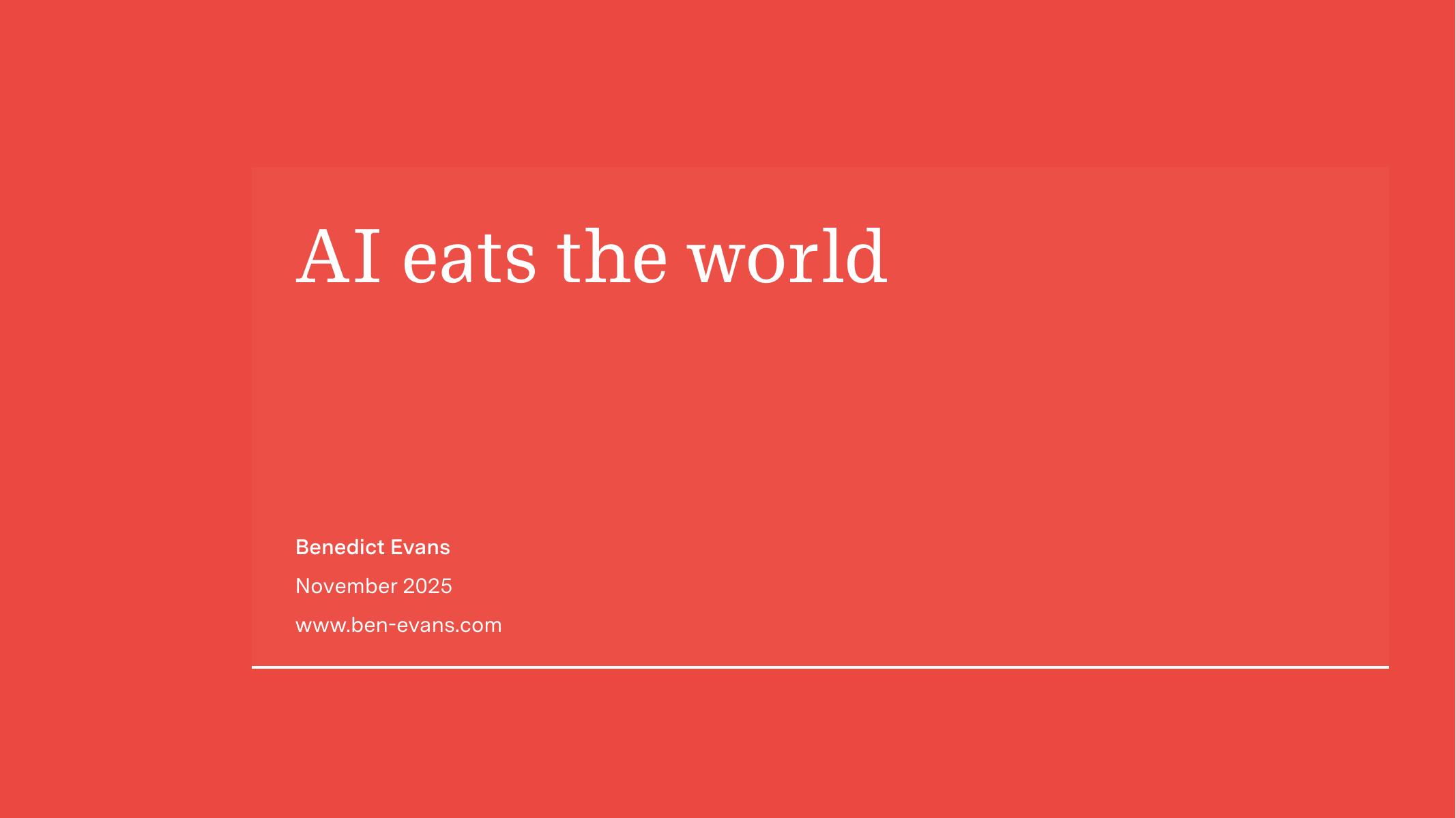 Benedict Evans：2025年AI新纪元：重塑全球科技与商业格局报告（英文版）海报