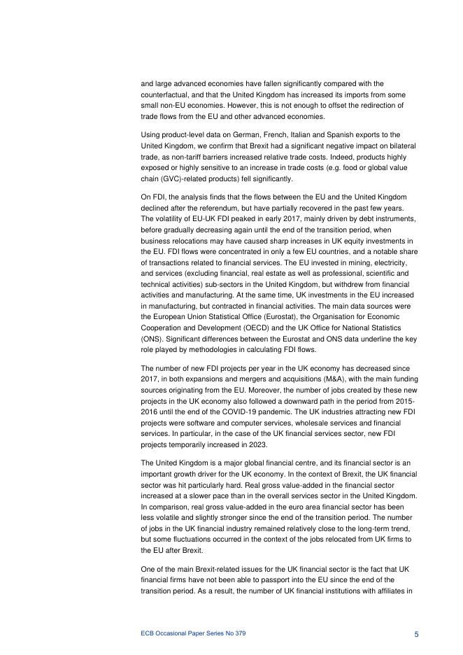 欧洲央行：英国脱欧四年后欧盟与英国的贸易和投资探索（英文版）_第6页