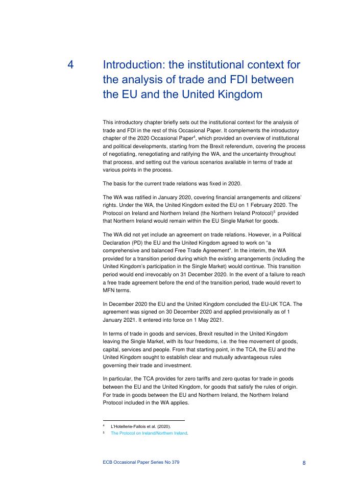 欧洲央行：英国脱欧四年后欧盟与英国的贸易和投资探索（英文版）_第9页