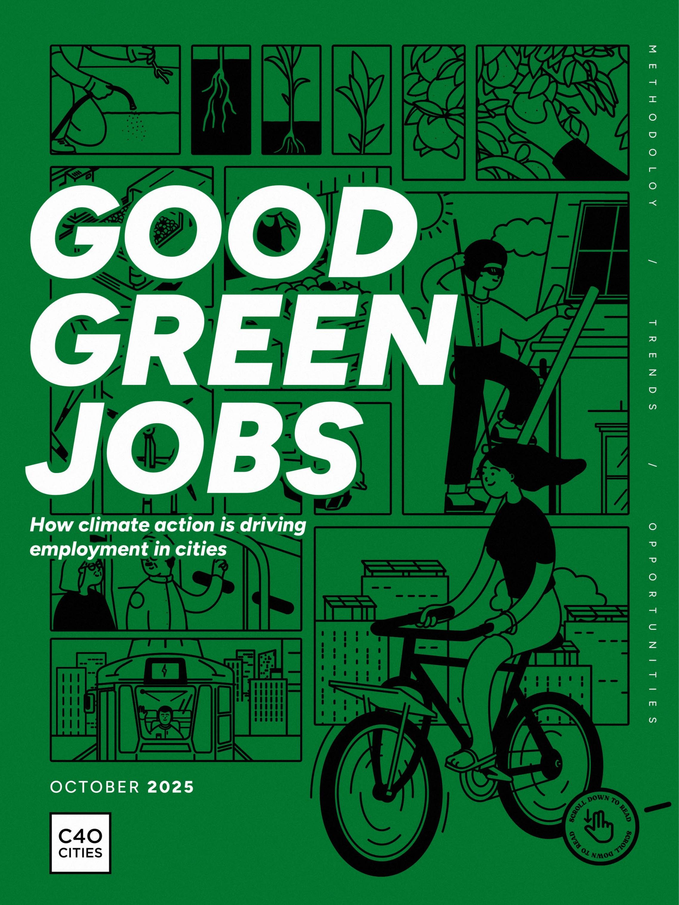 C40城市气候领导力小组：2025年追踪全球城市绿色好工作报告（英文版）海报