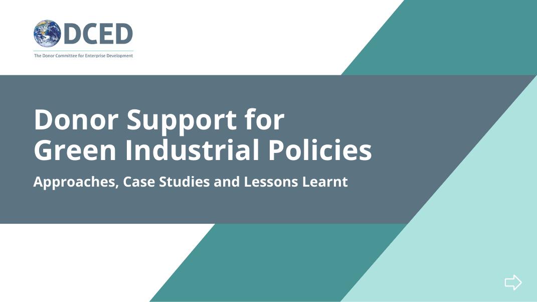 企业发展的捐赠委员会（DCED）：2025年支持绿色工业政策的捐赠者：方法、案例研究和经验教训报告（英文版）海报