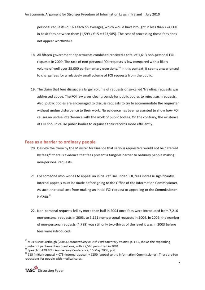 TASC：爱尔兰加强信息自由法的经济论据（英文版）_第8页