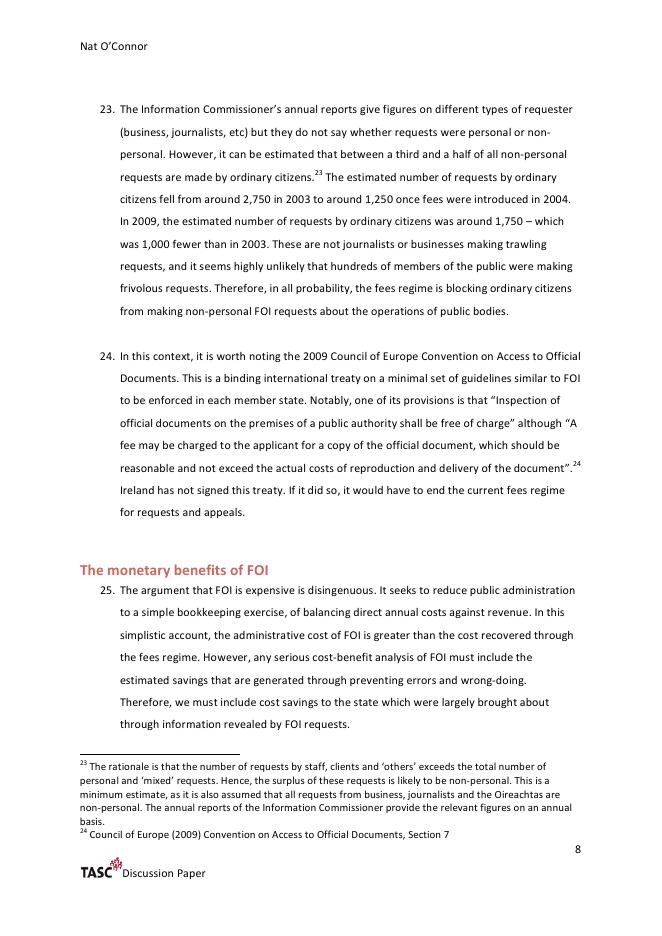TASC：爱尔兰加强信息自由法的经济论据（英文版）_第9页