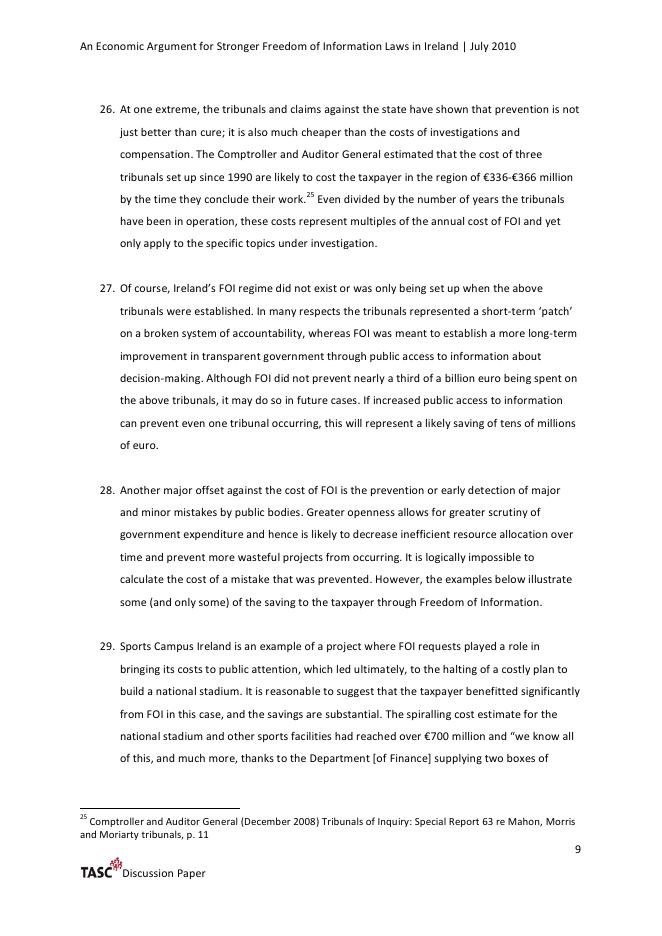 TASC：爱尔兰加强信息自由法的经济论据（英文版）_第10页