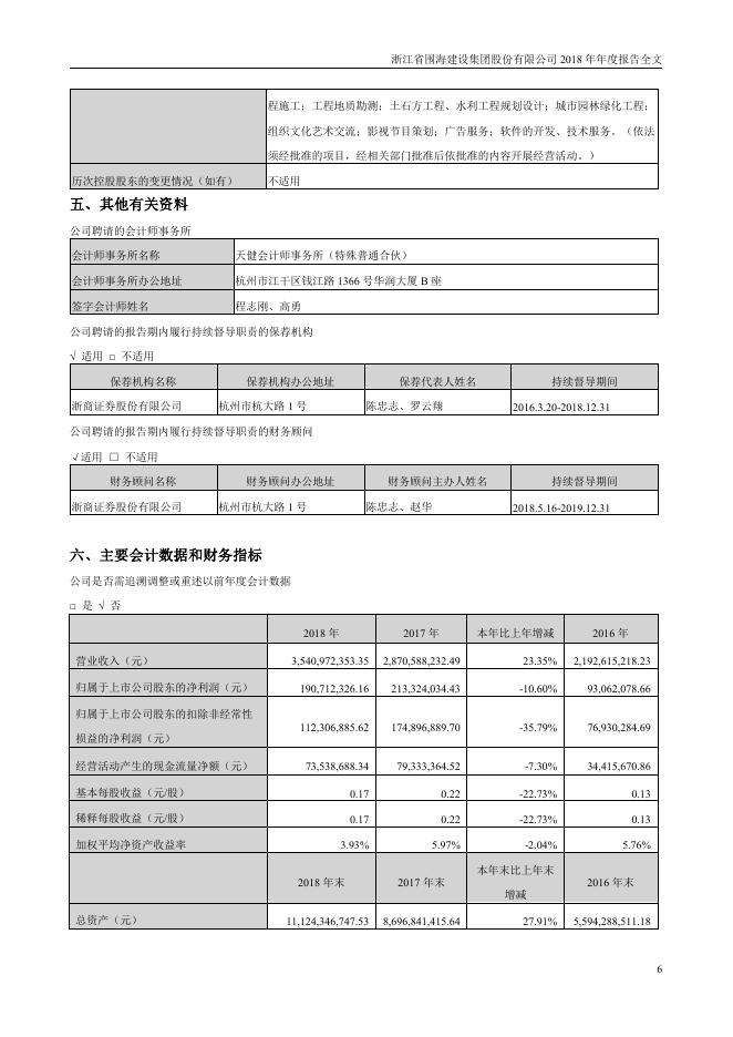 002586-*ST围海：2018年年度报告全文_第6页