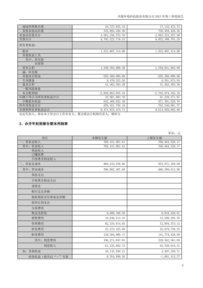 300266-兴源环境：兴源环境科技股份有限公司2025年第三季度报告(更正后)_第9页