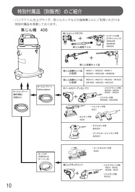 MAKITA 集じん機 モデル 406 取扱説明書_第10页
