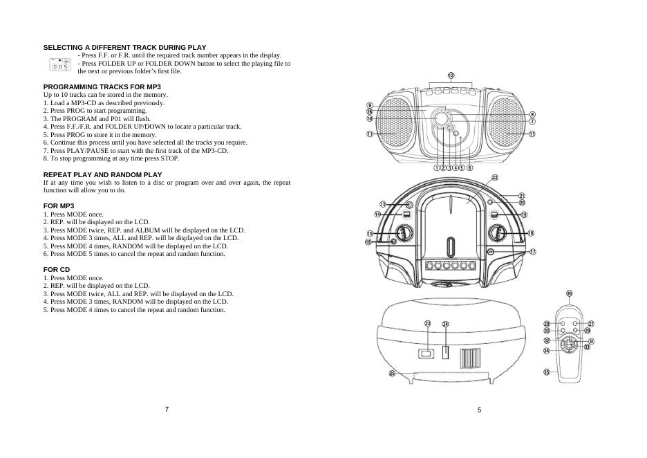 三洋 MCD-KF230M 手提 CD 收錄音機_第7页
