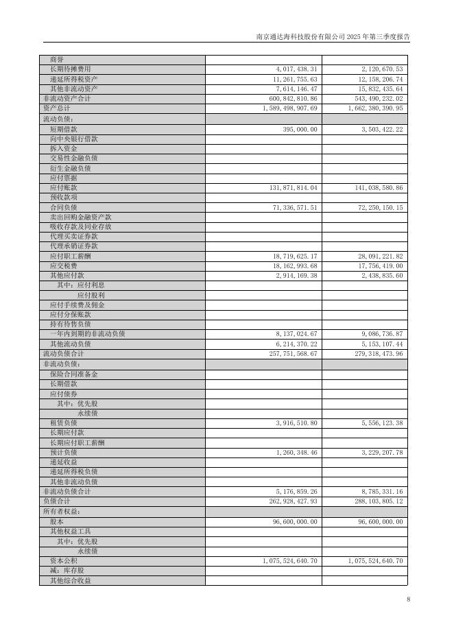 301378-通达海：2025年第三季度报告(更正后)_第8页