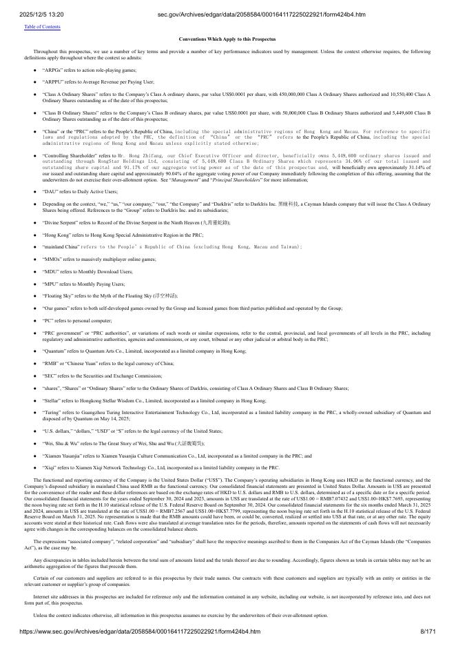 Darkiris Inc美股纳斯达克IPO上市招股说明书_第8页