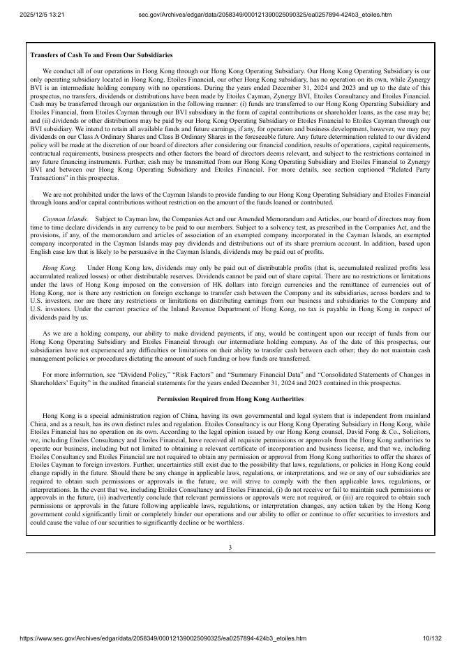 Etoiles Capital Group Co., Ltd美股纳斯达克IPO上市招股说明书_第10页