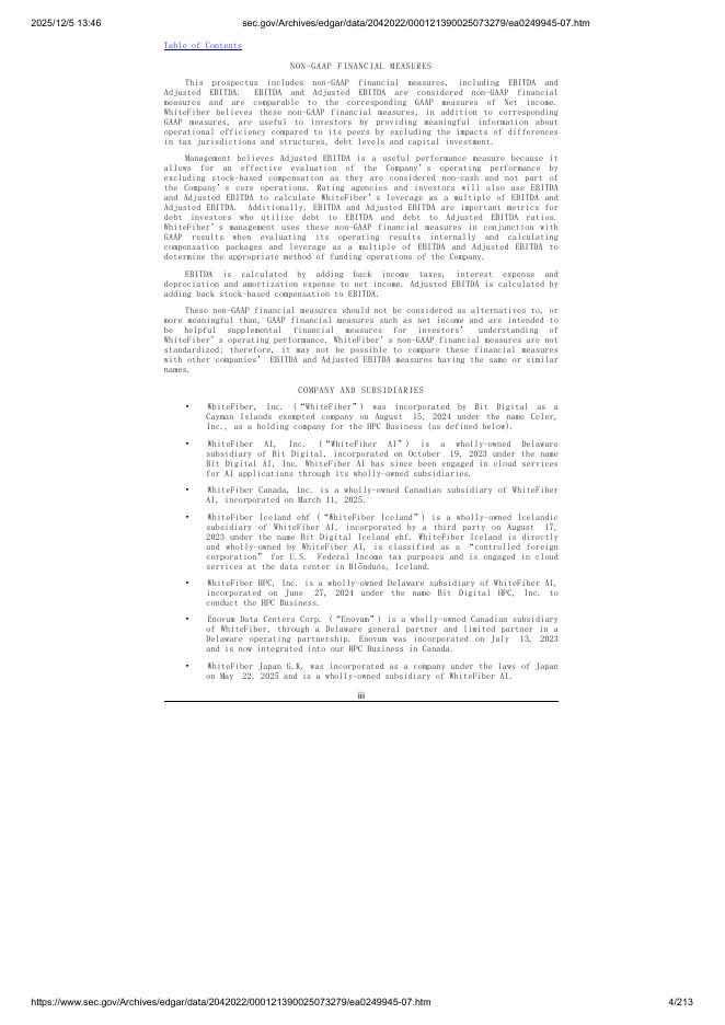 WhiteFiber, Inc.美股纳斯达克IPO上市招股说明书_第4页