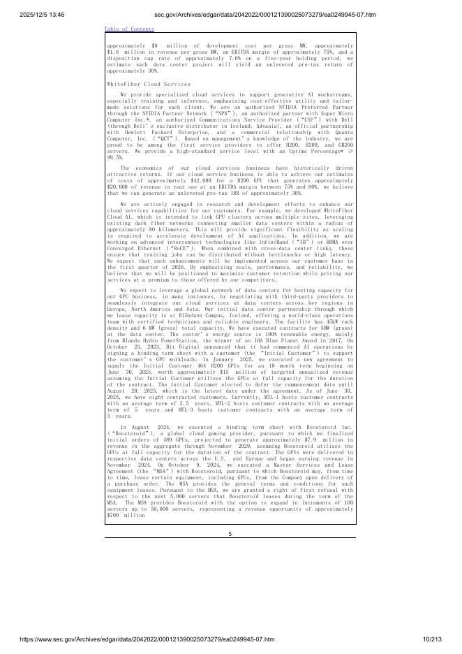 WhiteFiber, Inc.美股纳斯达克IPO上市招股说明书_第10页