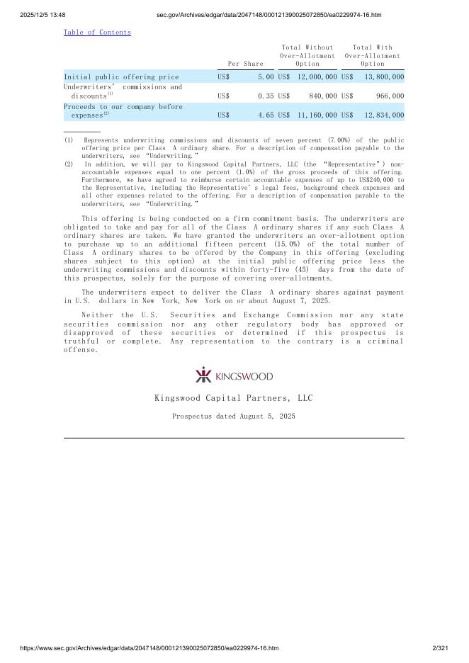 CTW Cayman美股纳斯达克IPO上市招股说明书_第2页