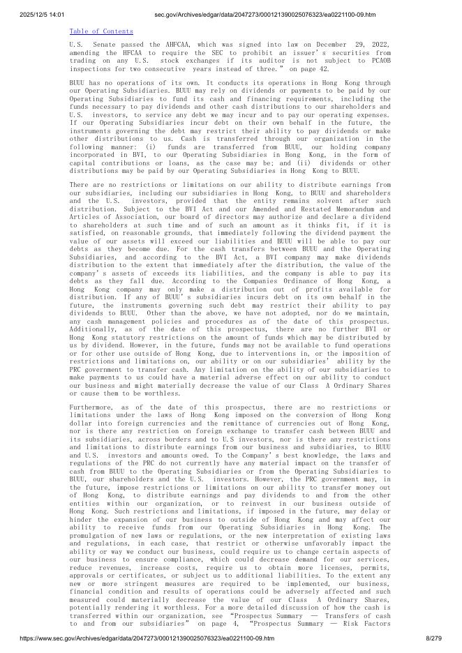 BUUU Group Limited美股纳斯达克IPO上市招股说明书_第8页