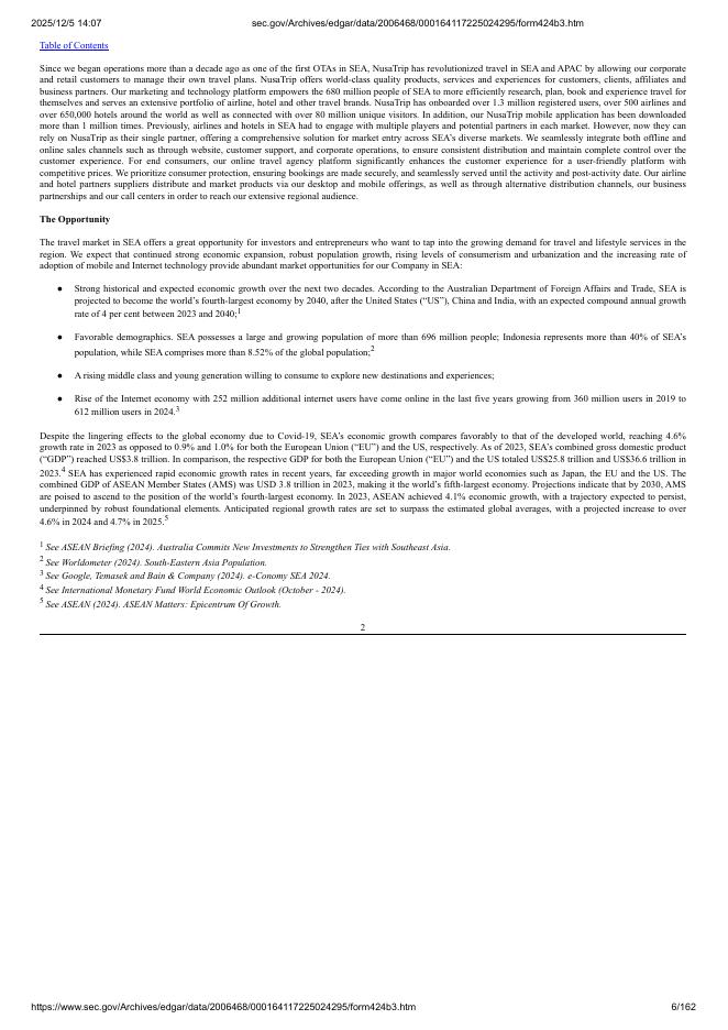 NusaTrip Incorporated美股纳斯达克IPO上市招股说明书_第6页