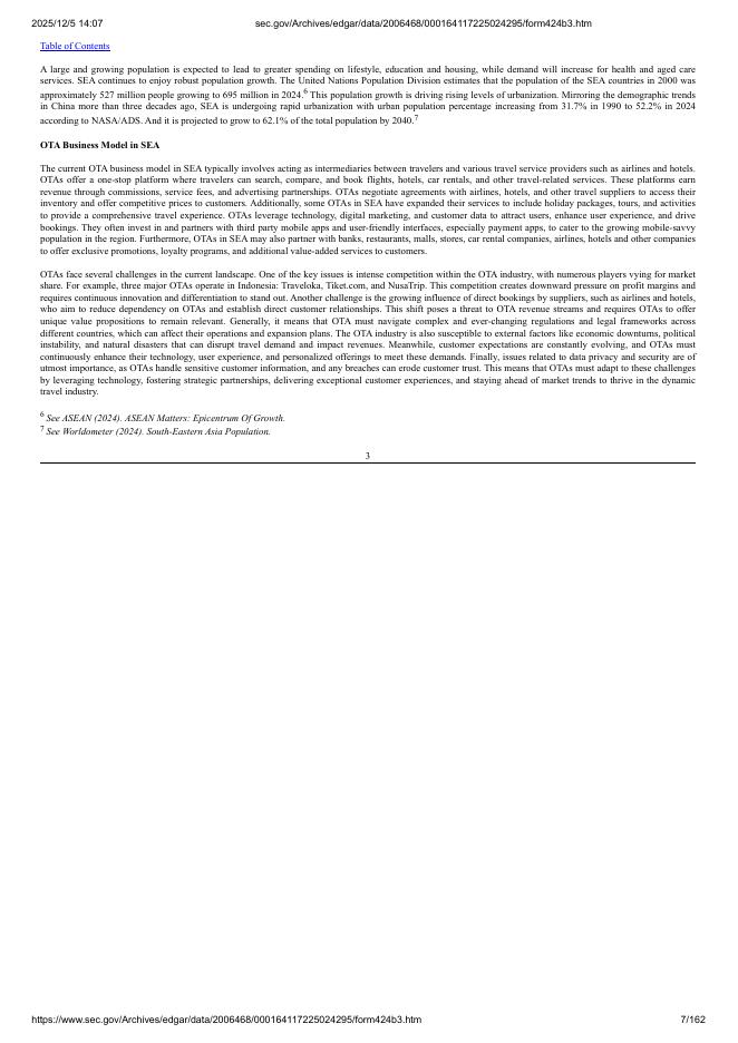 NusaTrip Incorporated美股纳斯达克IPO上市招股说明书_第7页