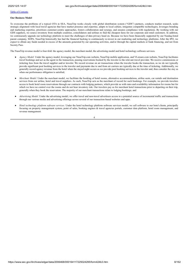 NusaTrip Incorporated美股纳斯达克IPO上市招股说明书_第8页