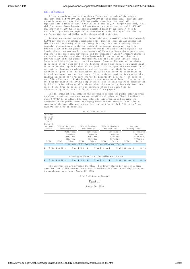 Cantor Equity Partners IV, Inc.美股纳斯达克IPO上市招股说明书_第4页