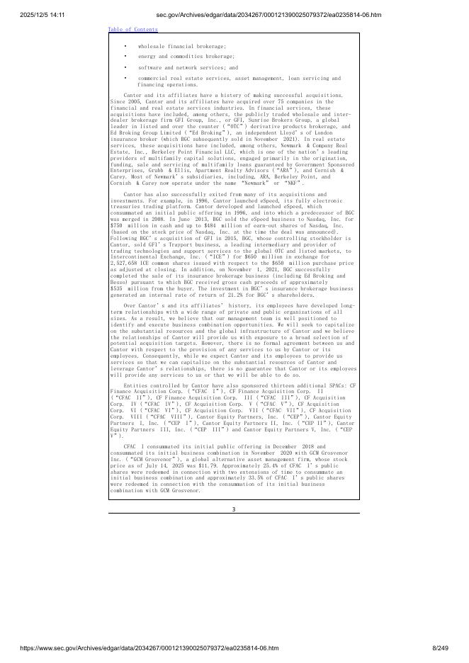 Cantor Equity Partners IV, Inc.美股纳斯达克IPO上市招股说明书_第8页